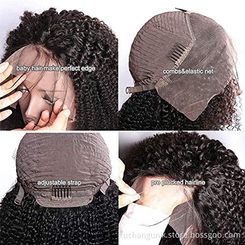 Uniky Fall Season Sale Virgin Hair Kinky Curly Lace Wig 10A Grade Cambodian Cuticle Aligned Virgin Hair Curly Human Hair Wig
